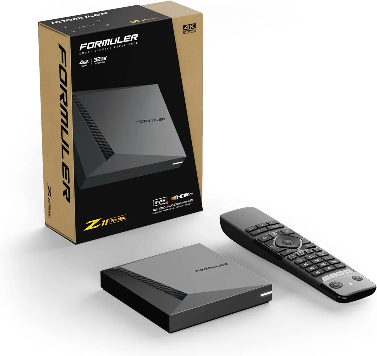 Specialty IPTV boxes from Formuler and BuzzTV with dedicated live TV remotes, designed for IPTV protocol support and reseller business use cases