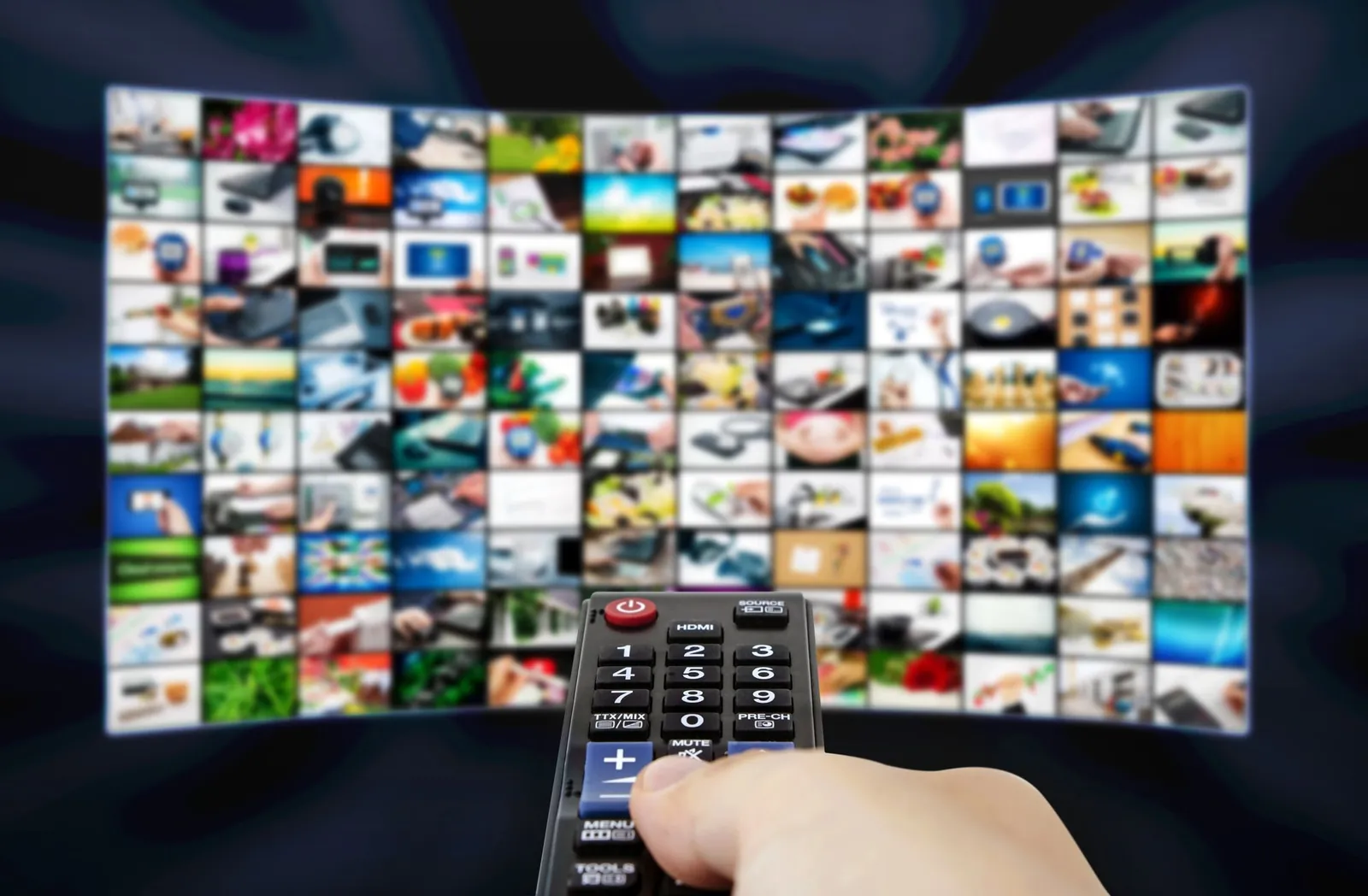 Visual illustration of what IPTV is, Internet Protocol Television delivering live TV content to Canadian households over the internet